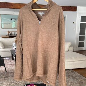 Eddie Bauer Men's Tan Zip-Up Sweater XL Tall